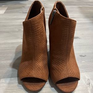Size 6 open toe fall booties